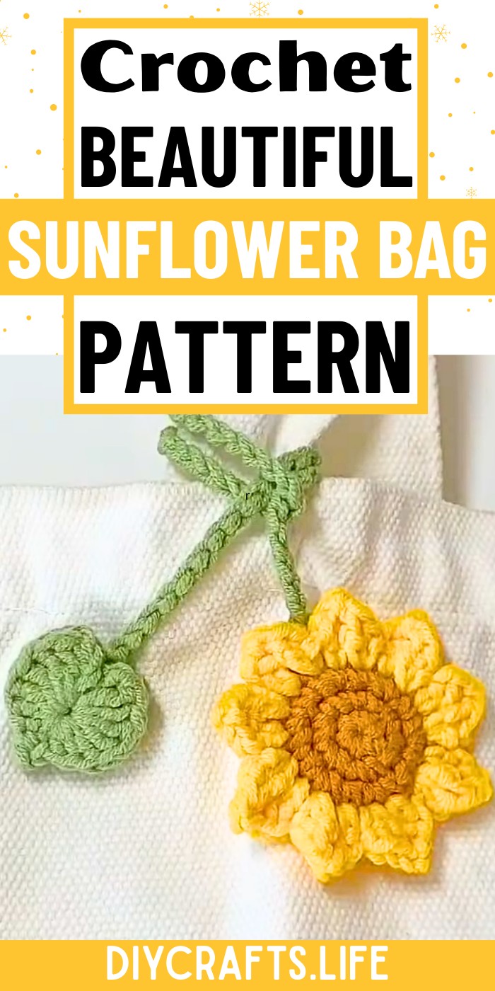 Handmade Crochet Sunflower Bag Charm Pattern