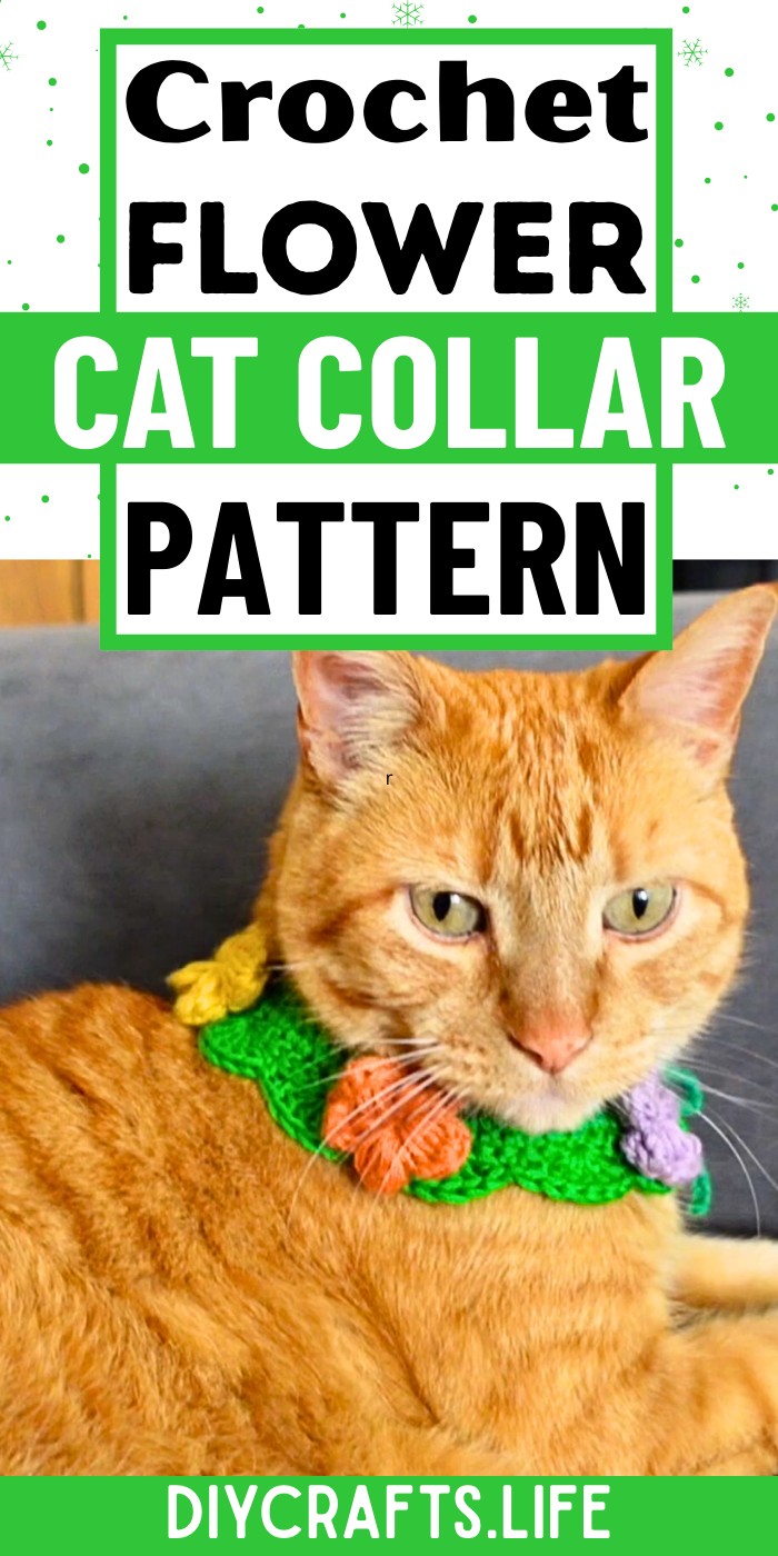 Handmade Flower Cat Collar Crochet Pattern