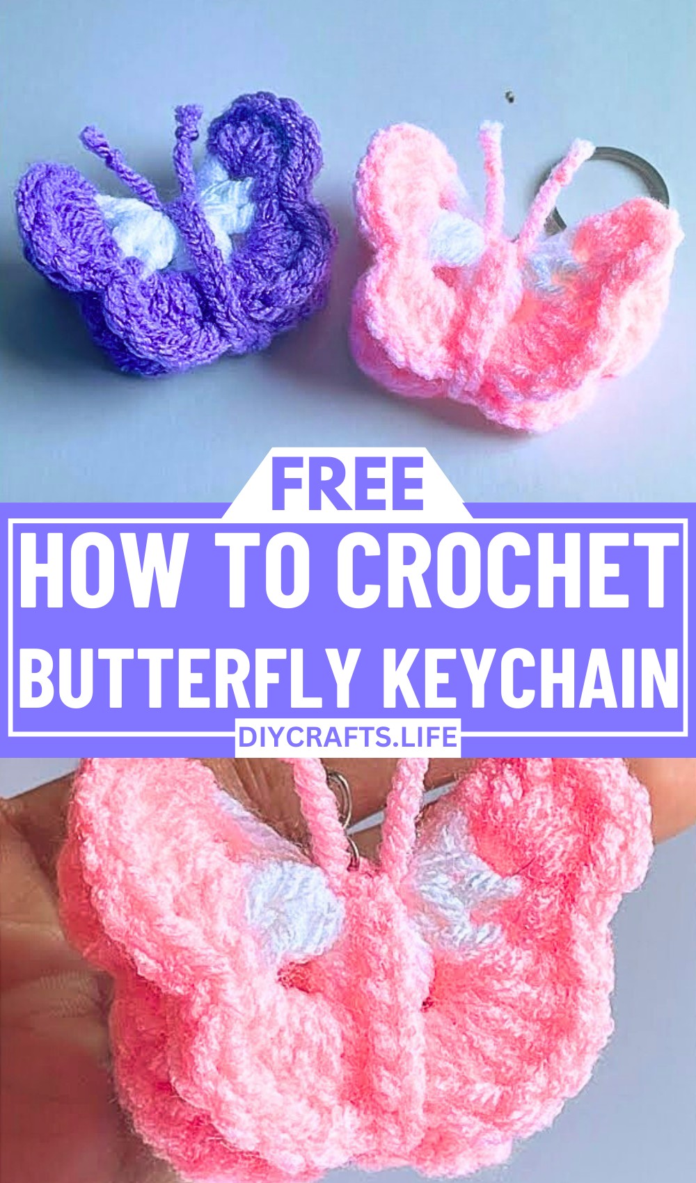 How to Crochet Butterfly Keychain with Step-by-Step Tutorial