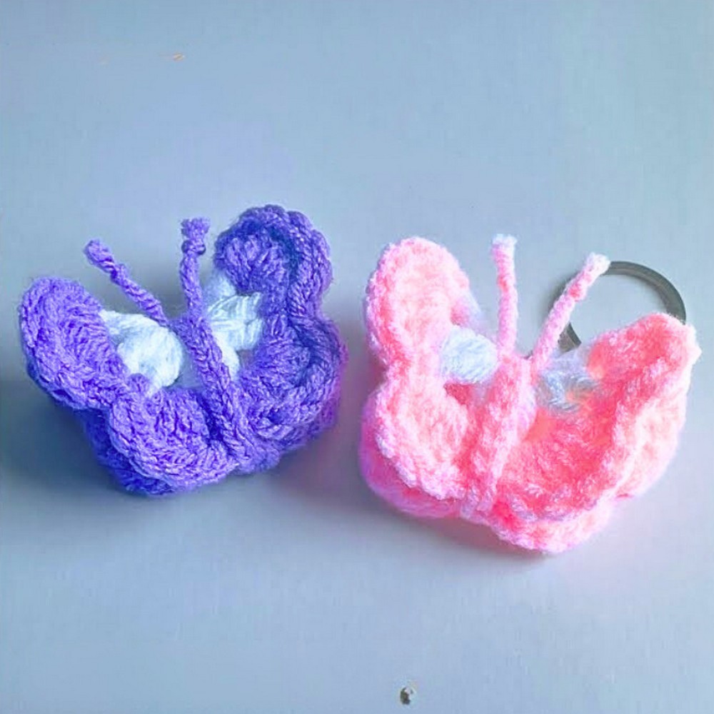 How to Crochet Butterfly Keychain with Step-by-Step Tutorial