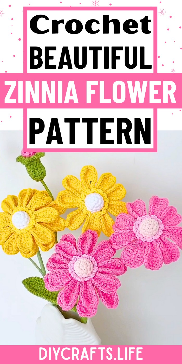 Layered Crochet Zinnia Flower with Realistic Petal Design