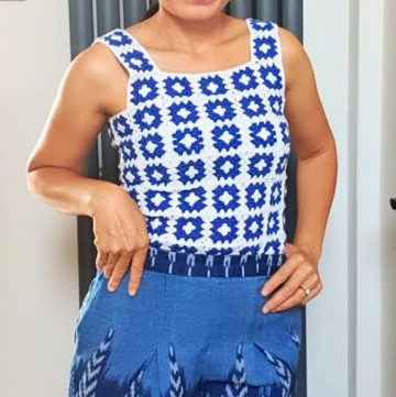 Modern Crochet Granny Square Top – Artistic and Stylish