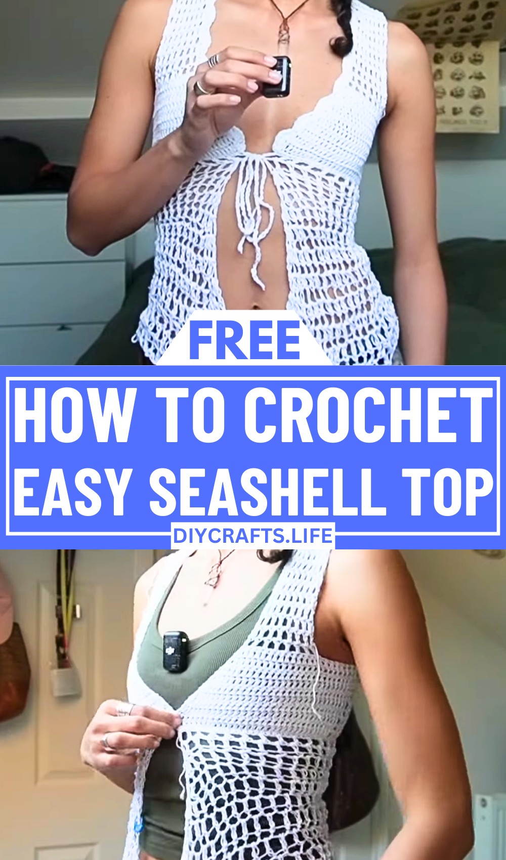 Seashell Crochet Top - Elegant Summer Mesh Pattern