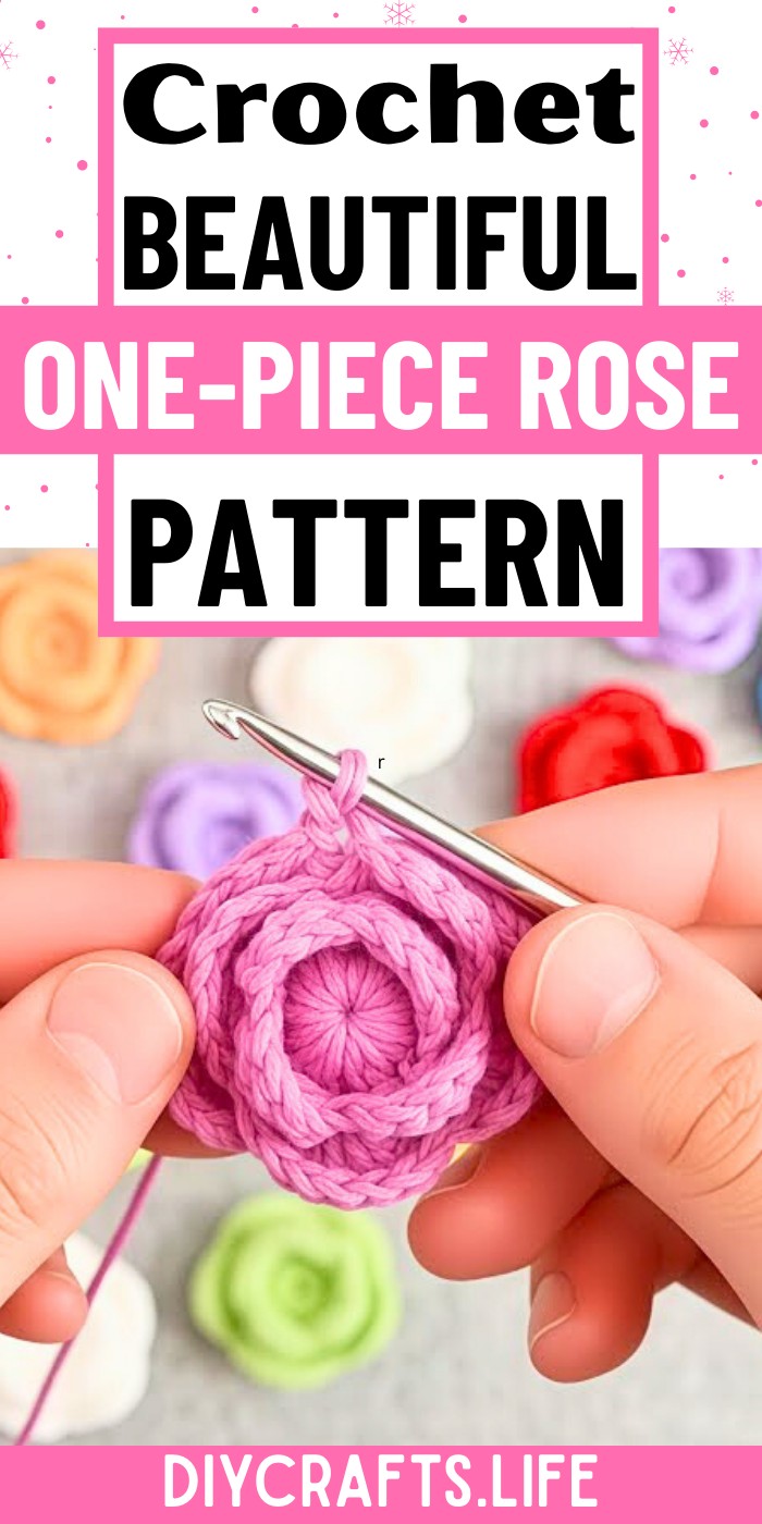 One-Piece Crochet Rose – Elegant Layered Design