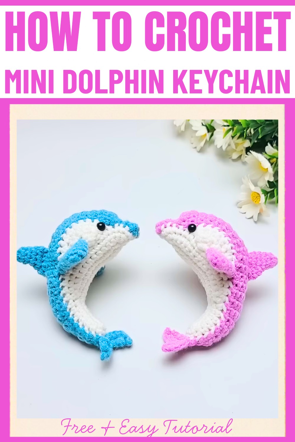 Charming Crochet Dolphin Keychain - Fun DIY Design
