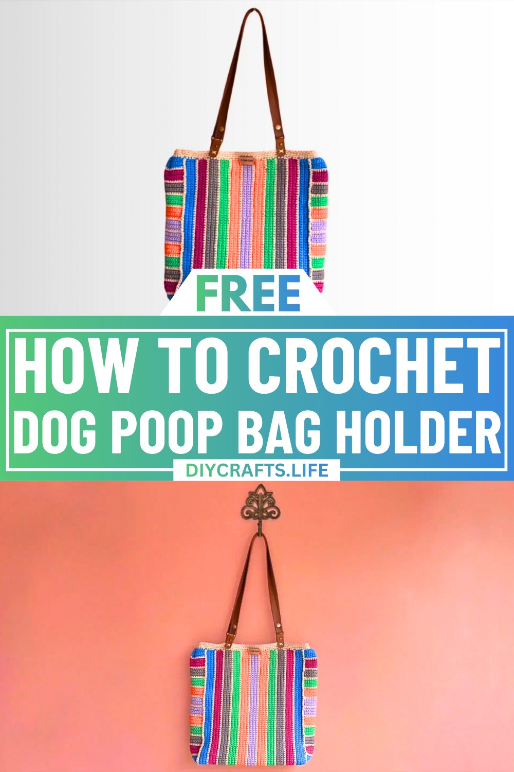 Colorful Crochet Tote Bag with Sturdy Base and Lining