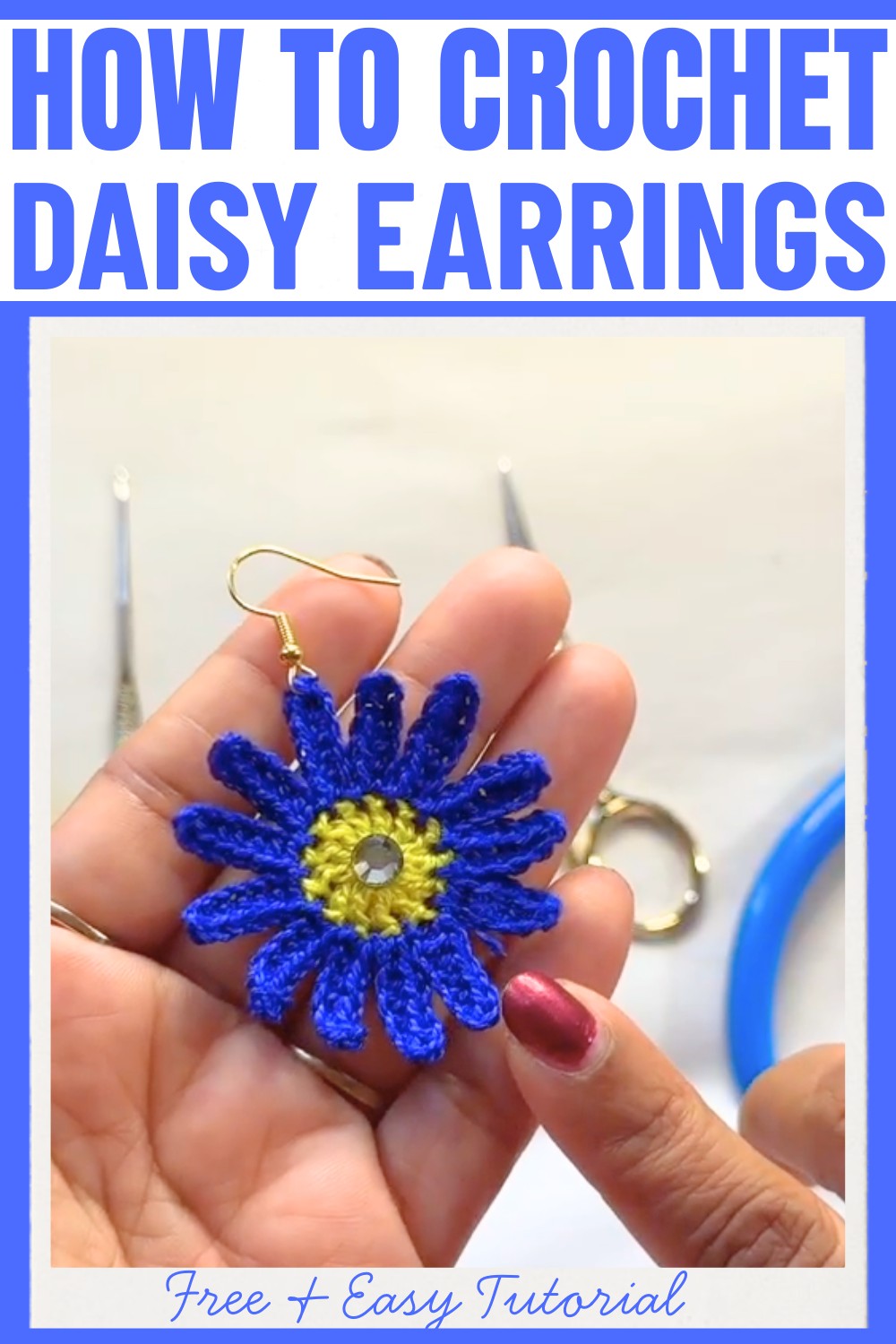 Crochet Daisy Earrings - Handmade Floral Accessory