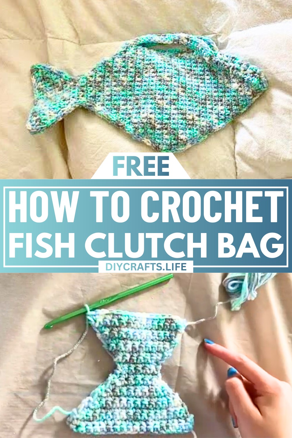 Crochet Fish Clutch Bag for Stylish Handmade Accessory