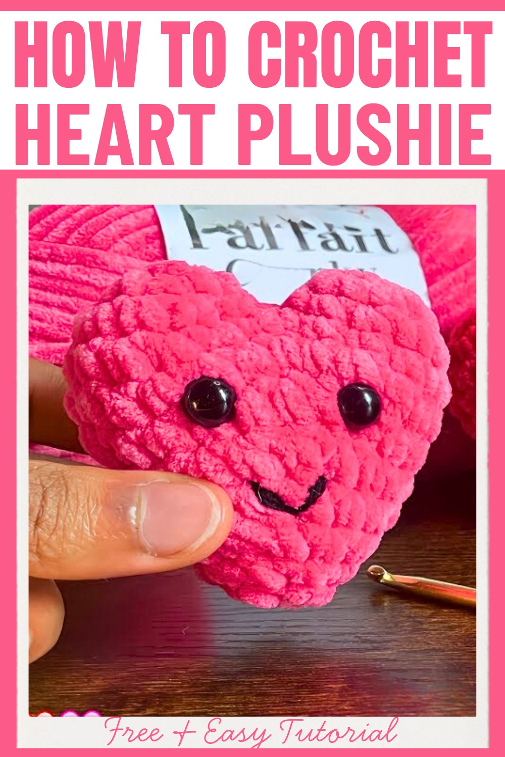 Crochet Heart Plushie Pattern – Cute and Personalized