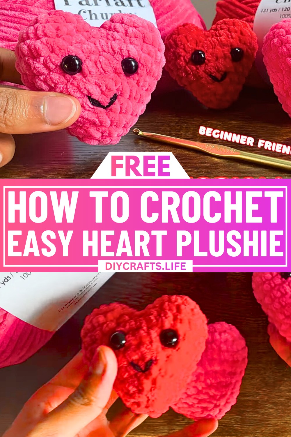 Crochet Heart Plushie Pattern – Cute and Personalized