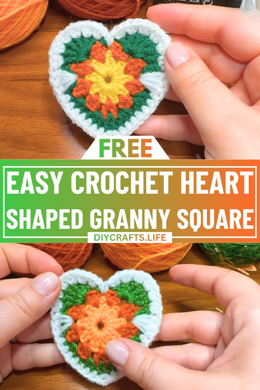 Crochet Heart-Shaped Granny Square for Valentine’s Day