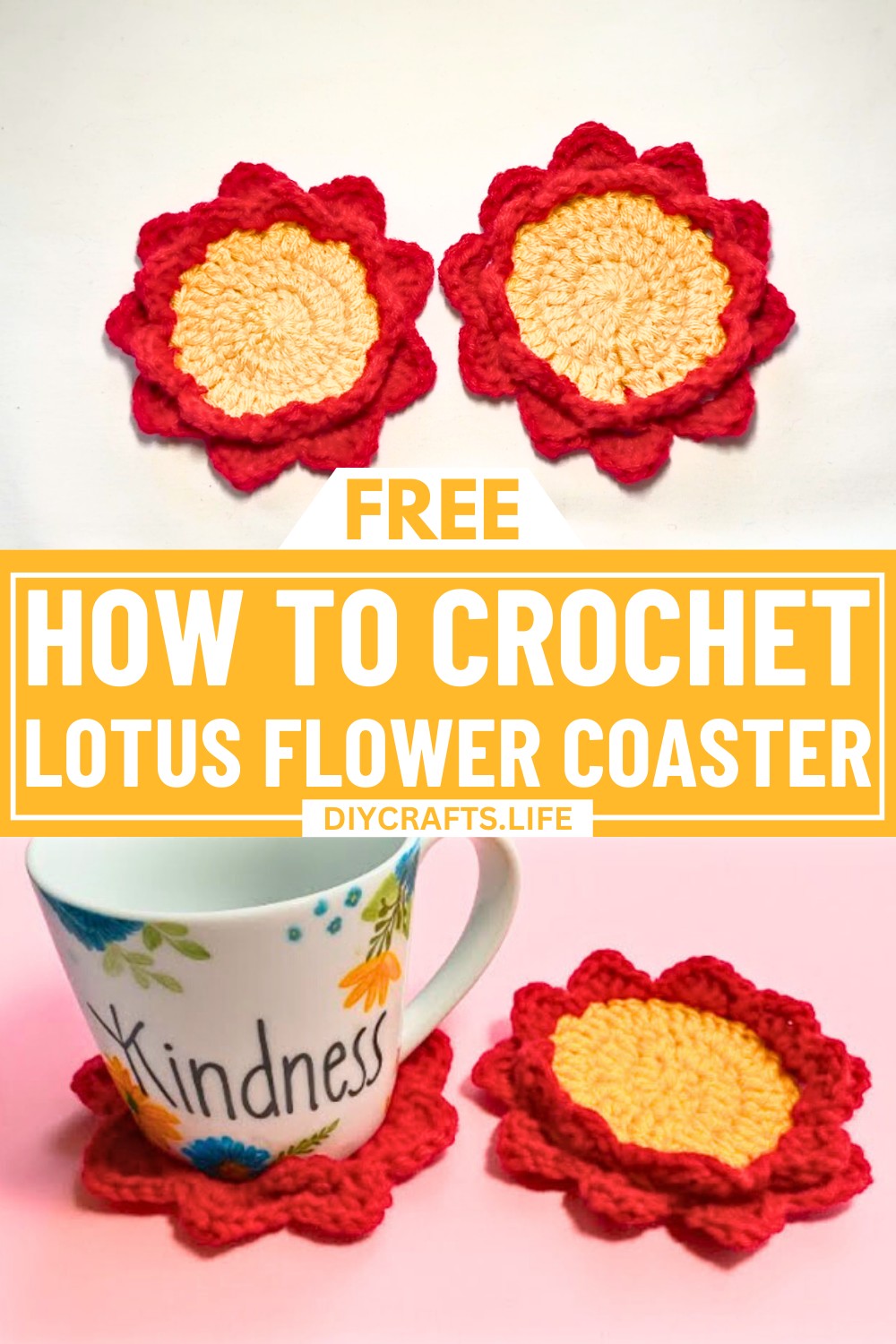 Crochet Lotus Flower Coaster – Elegant and Artistic Decoration