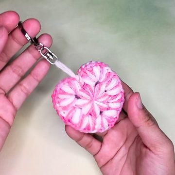 Crochet Puff Love Keychain Design Tutorial