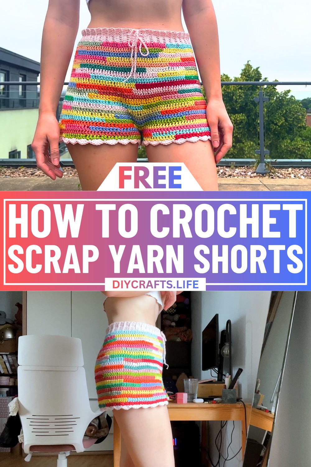 Crochet Scrap Yarn Shorts | Easy, Creative Design