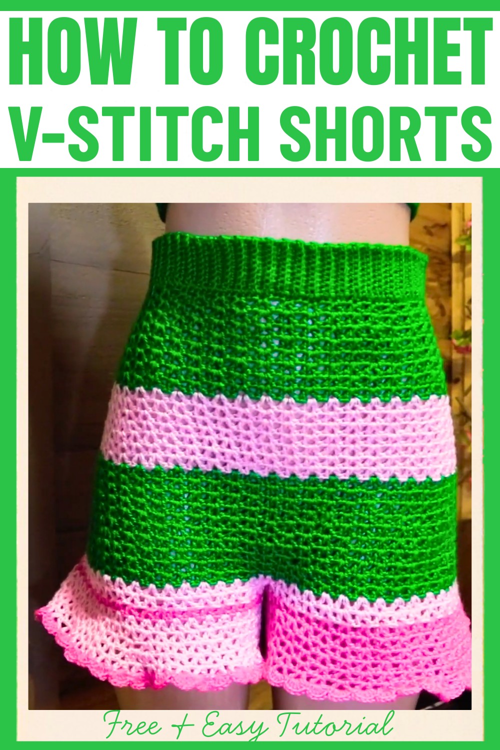 Crochet V-Stitch Shorts Pattern Stylish & Personalized