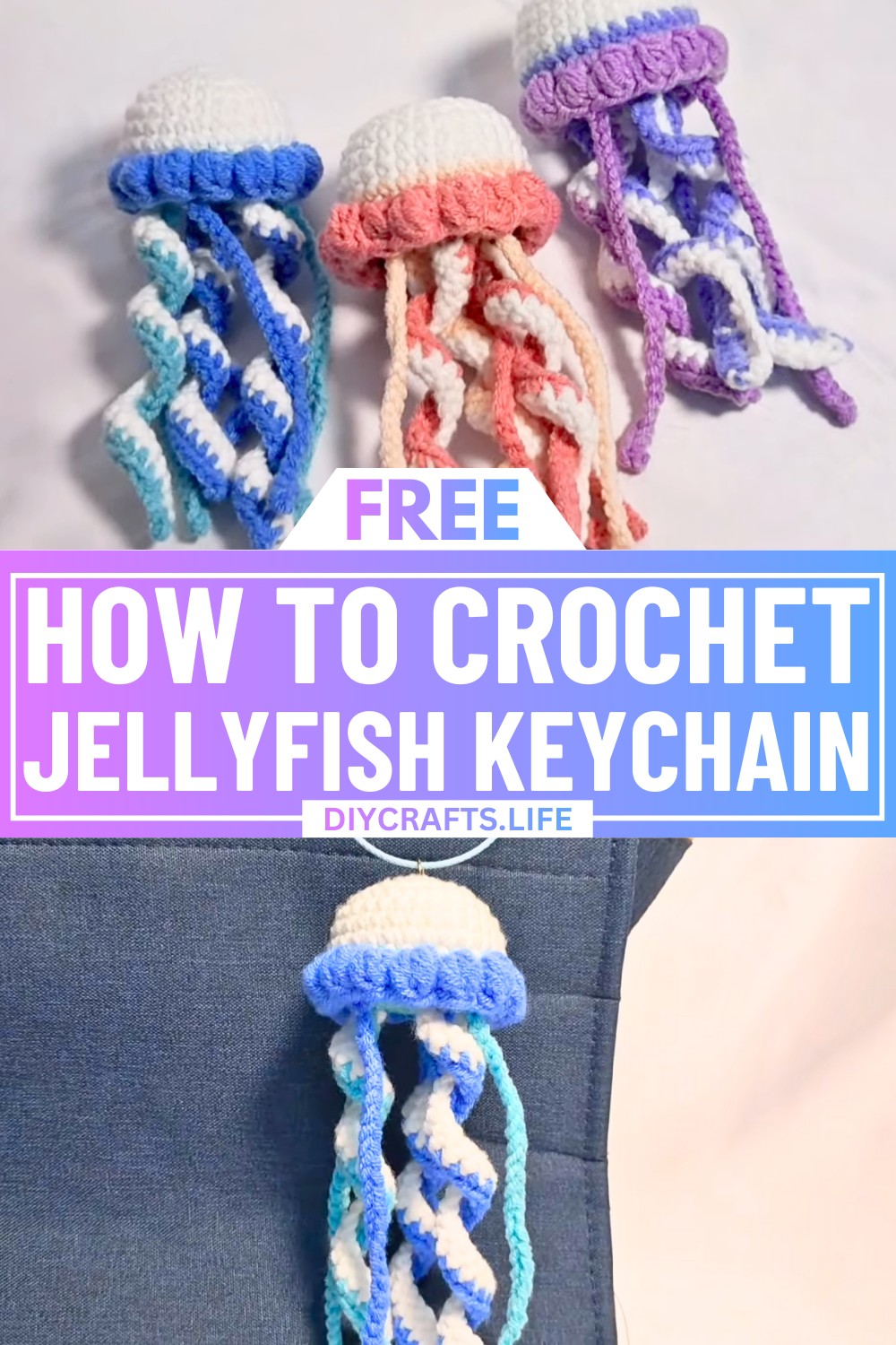 Crocheting A Playful Jellyfish Keychain With Texture And Charm
