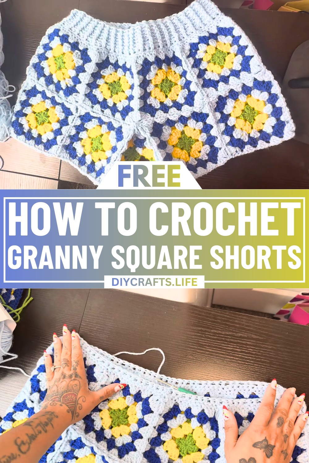 Granny Square Shorts Crochet Tutorial – Vibrant Handmade Style