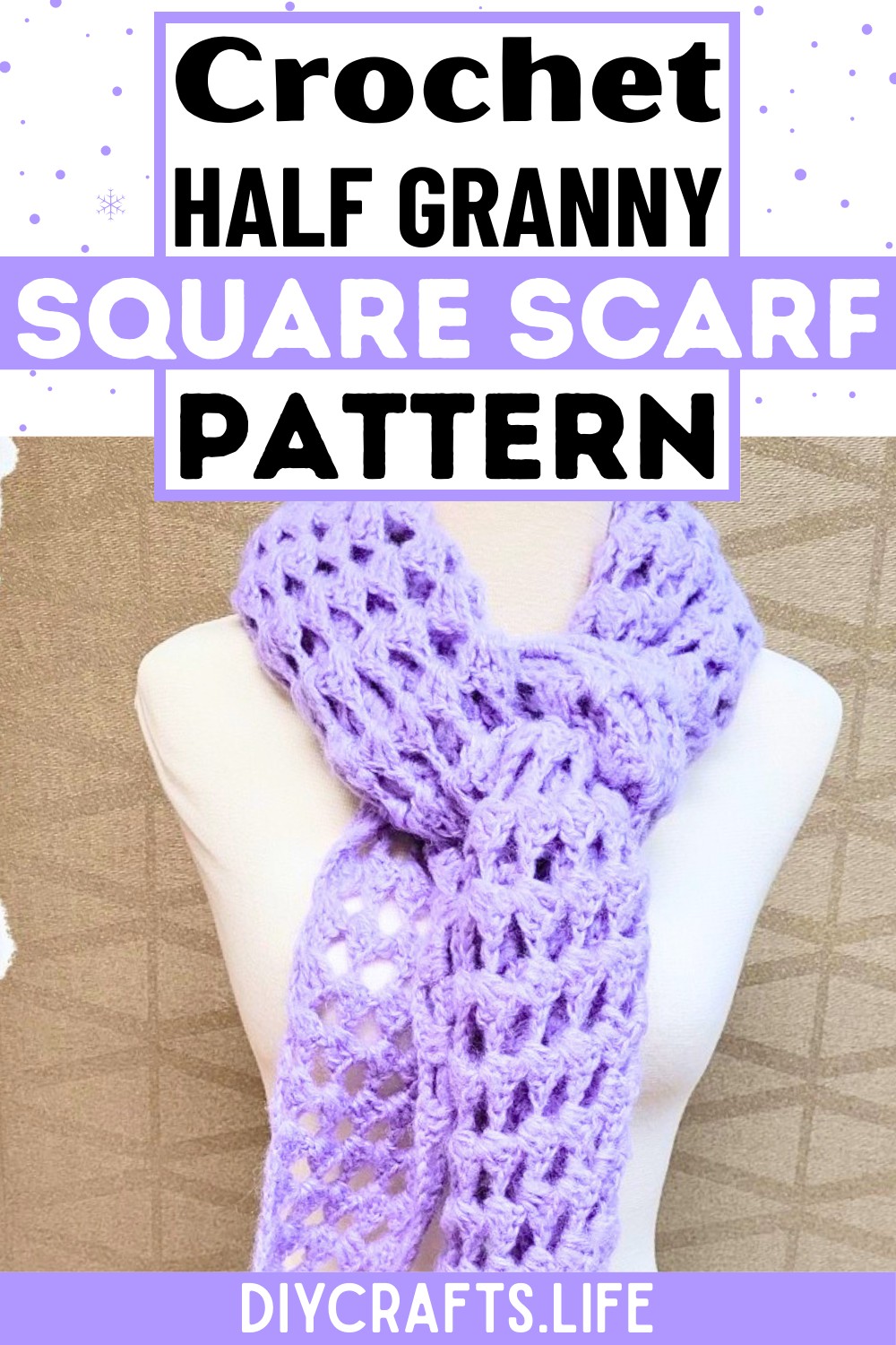 Half Granny Square Crochet Scarf Tutorial