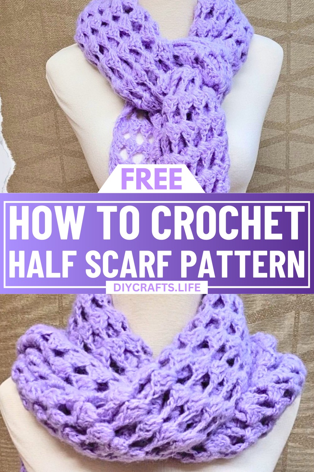 Half Granny Square Crochet Scarf Tutorial