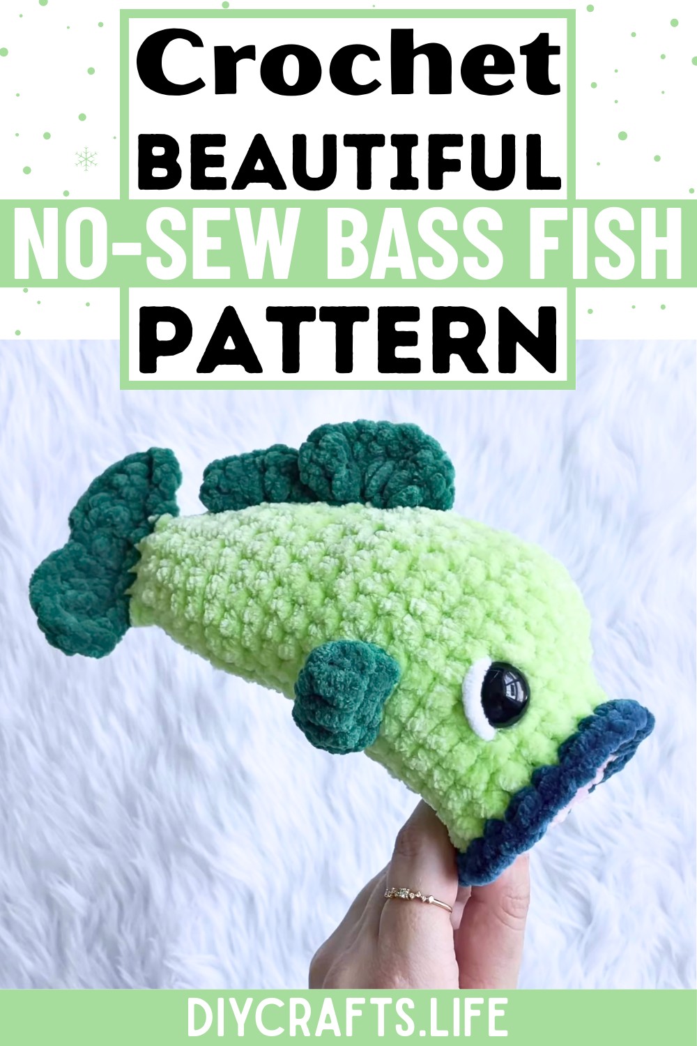 No-Sew Crochet Bass Fish Design - Fun & Easy Pattern