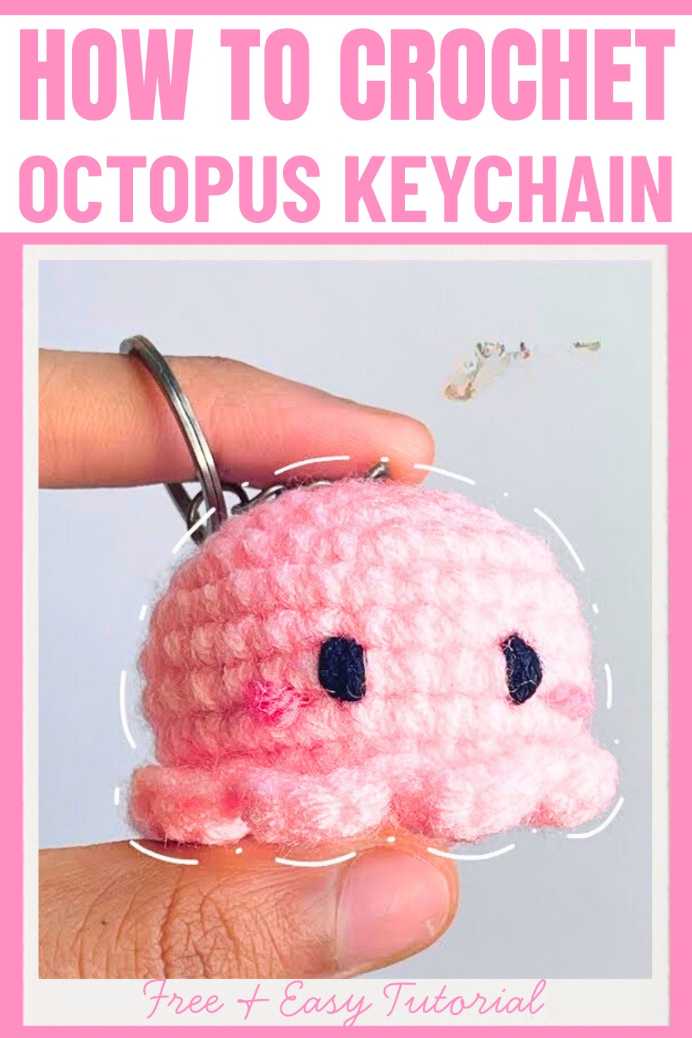 No Sew Crochet Octopus Keychain – Fun Beginner Pattern!