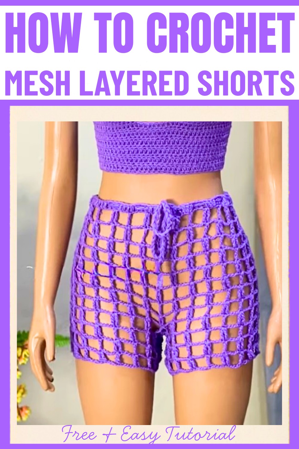 Stylish Crochet Mesh Layered Shorts Pattern