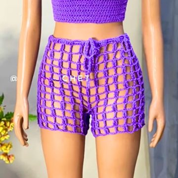 Stylish Crochet Mesh Layered Shorts Pattern