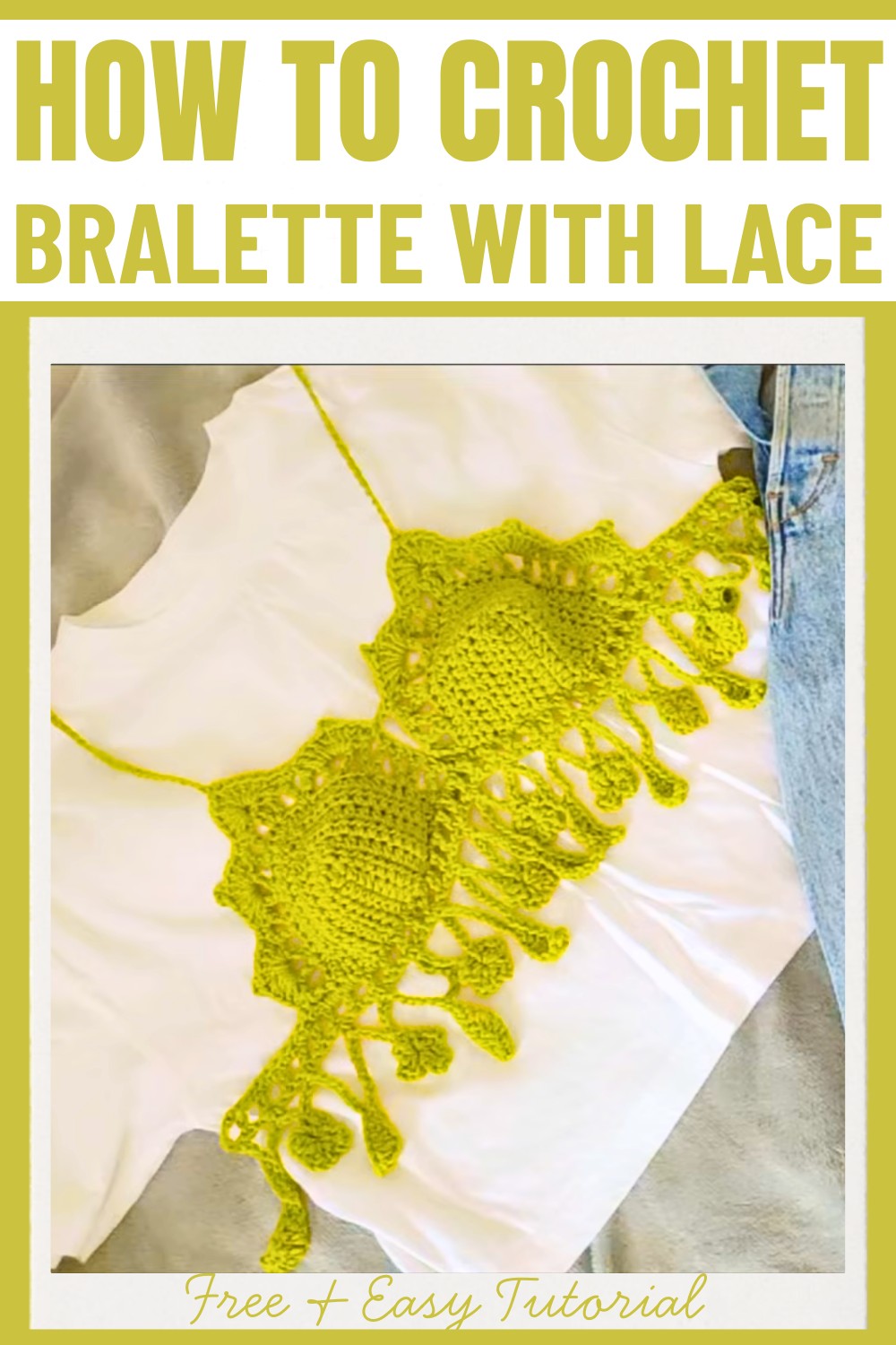 Summer Crochet Bralette with Lace Details - Stylish, Customizable Design