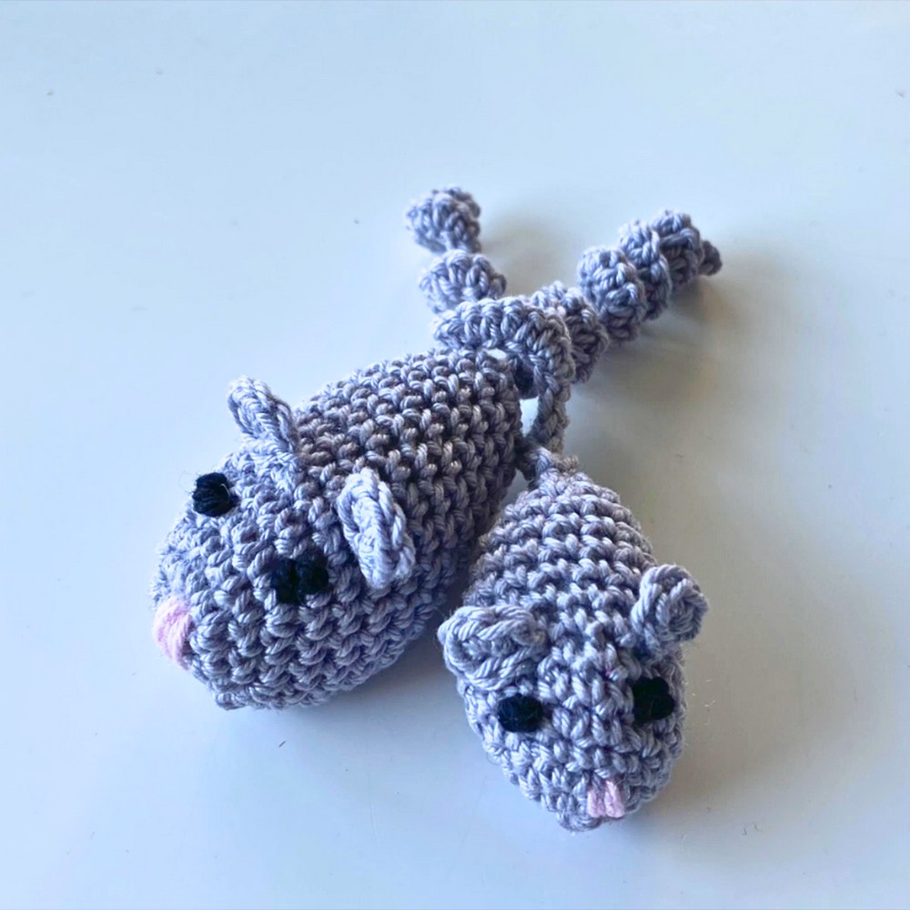Adorable Crochet Mouse Toy for Your Cat's Playtime Fun
