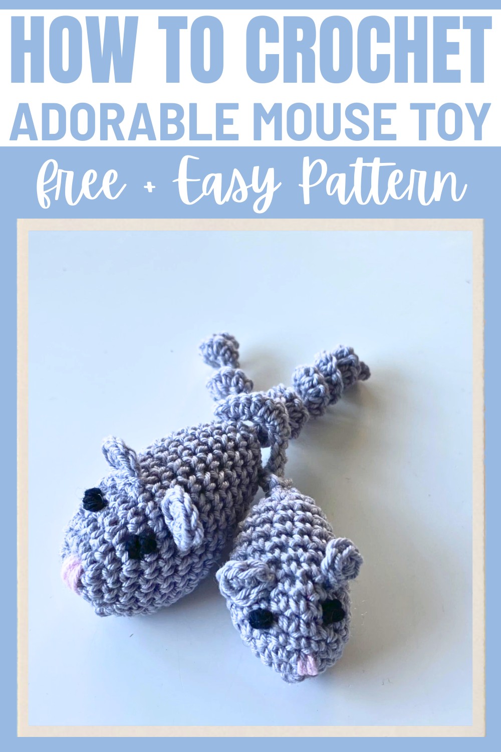 Adorable Crochet Mouse Toy for Your Cat's Playtime Fun