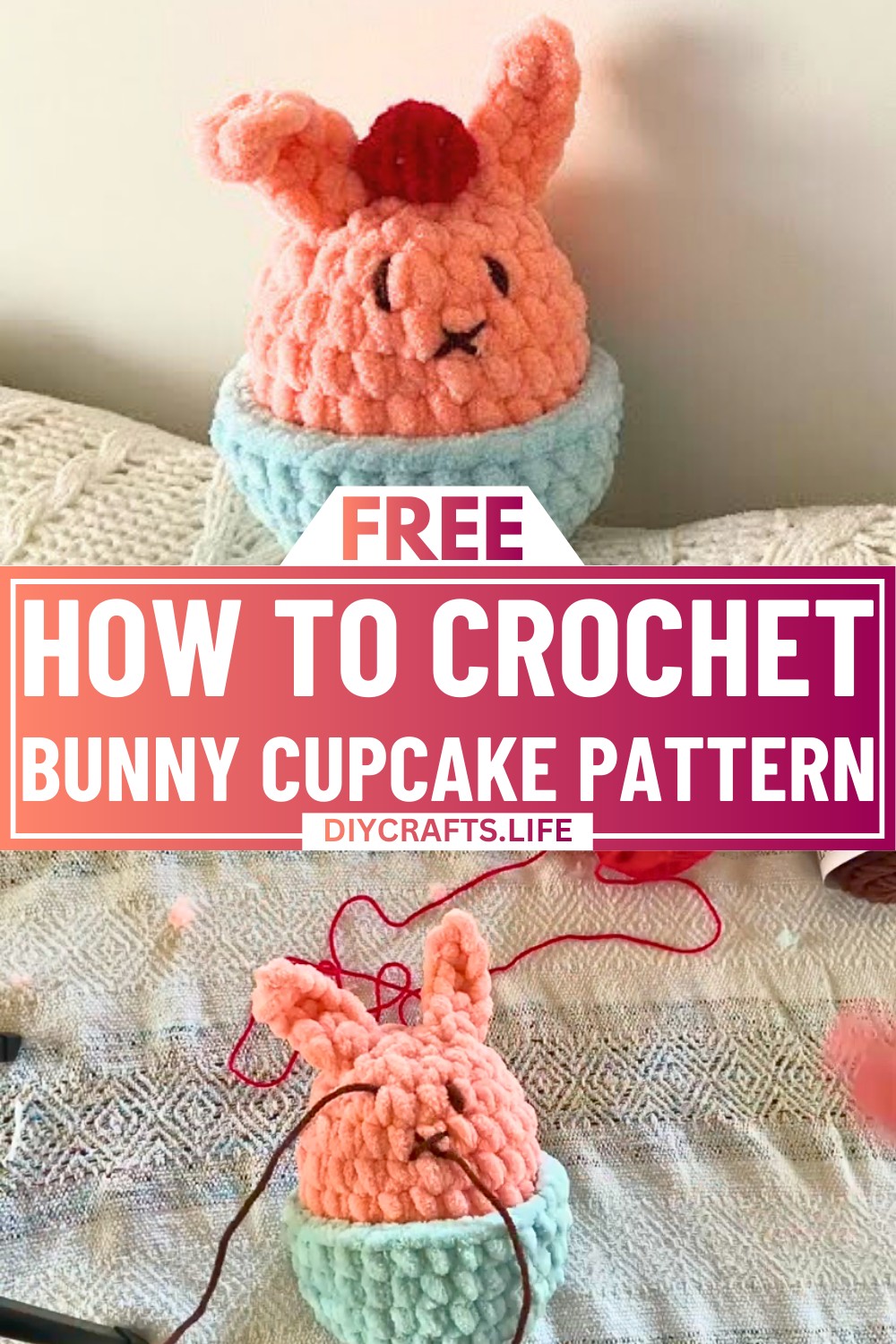 Beginner-Friendly Crochet Bunny Cupcake Pattern Free
