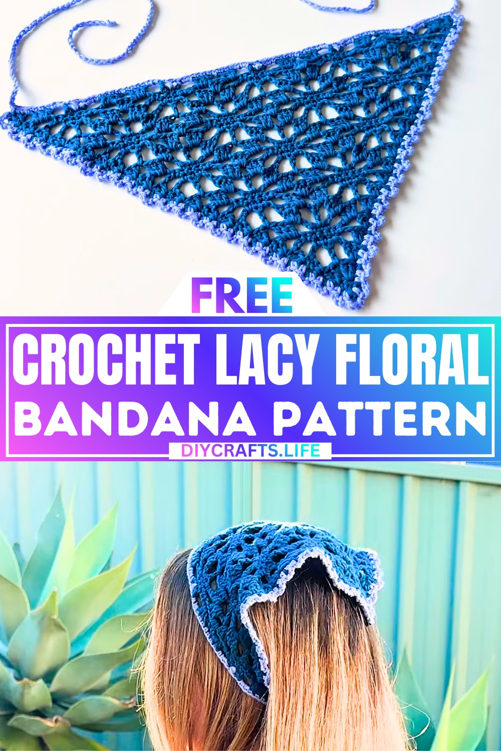 Beginner-Friendly Crochet Lacy Floral Bandana Pattern