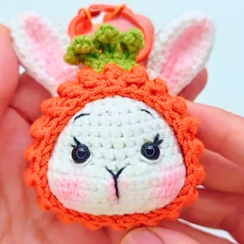 Bunny Head with Hat Keychain