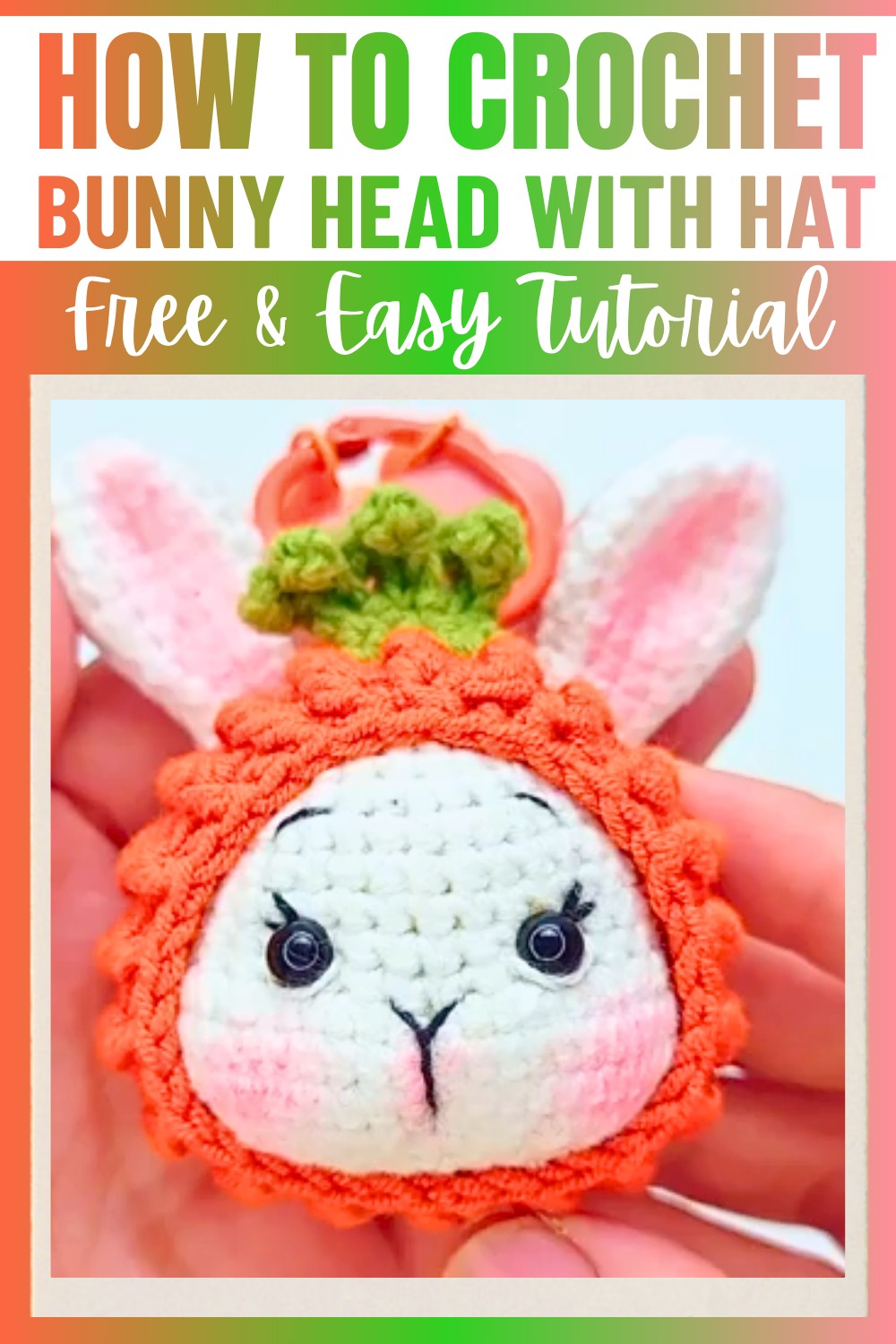 Bunny Head with Hat Keychain