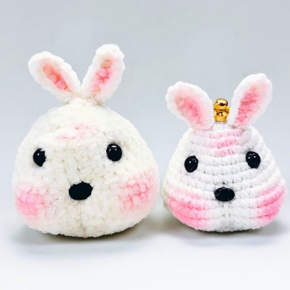 Chubby Bunny Head Keychain