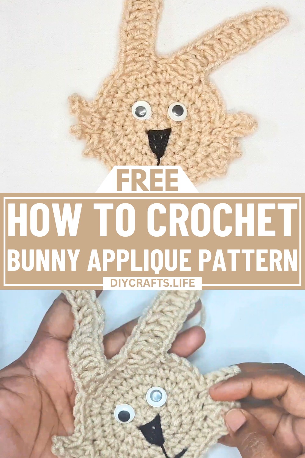 Crochet Bunny Applique Pattern – Cute and Easy Design