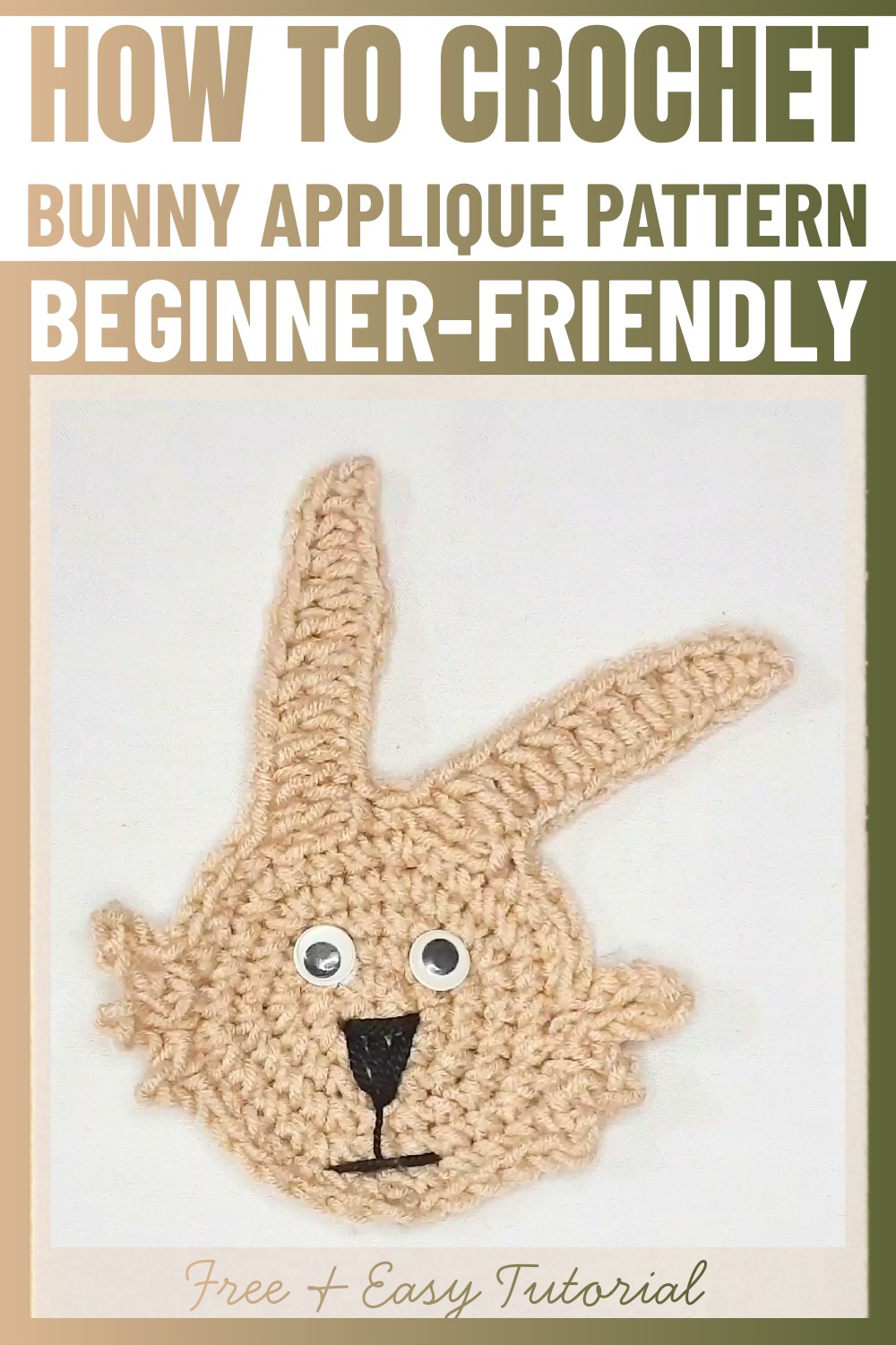 Crochet Bunny Applique Pattern – Cute and Easy Design