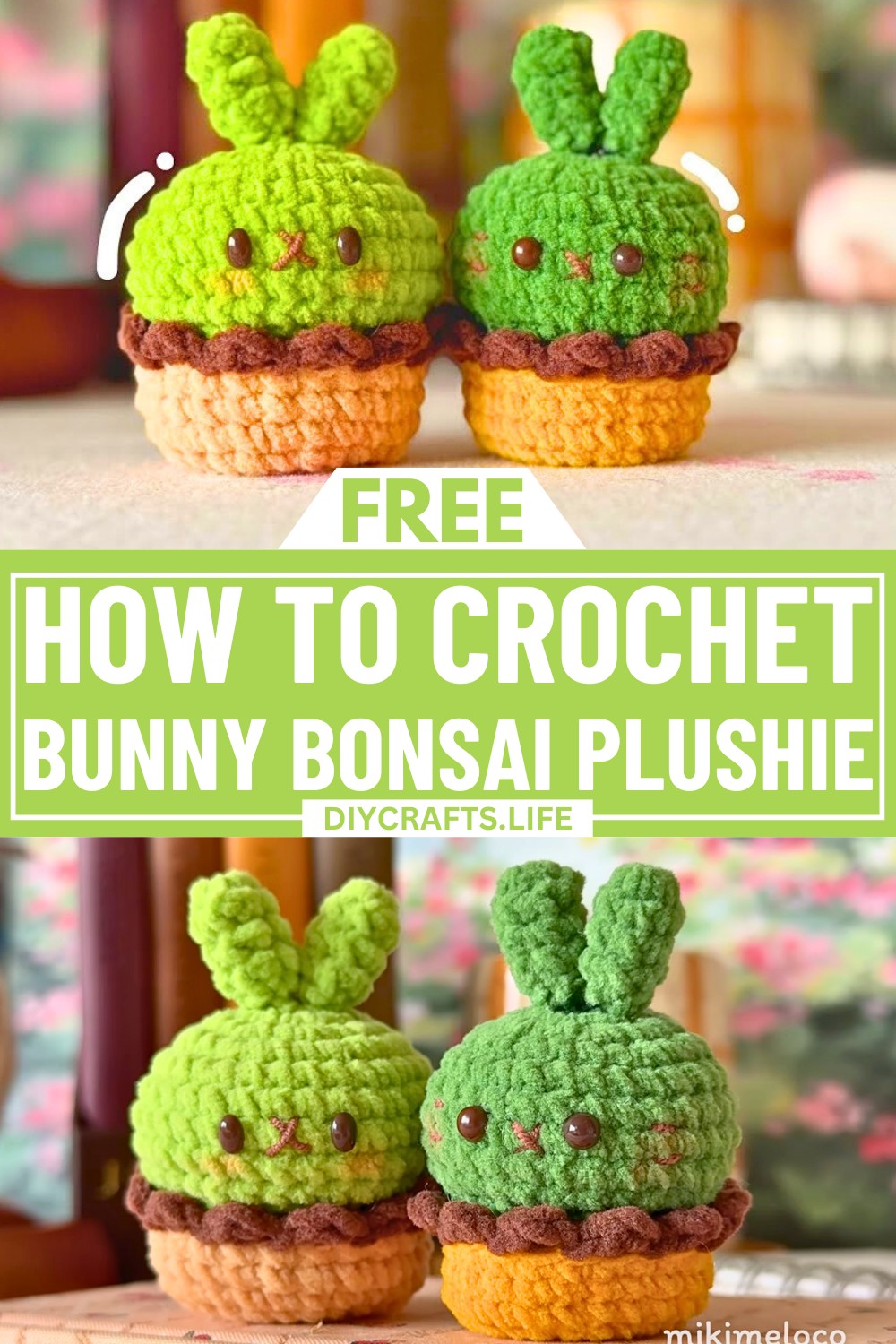 Crochet Bunny Bonsai Plushie - Cute & Beginner-Friendly