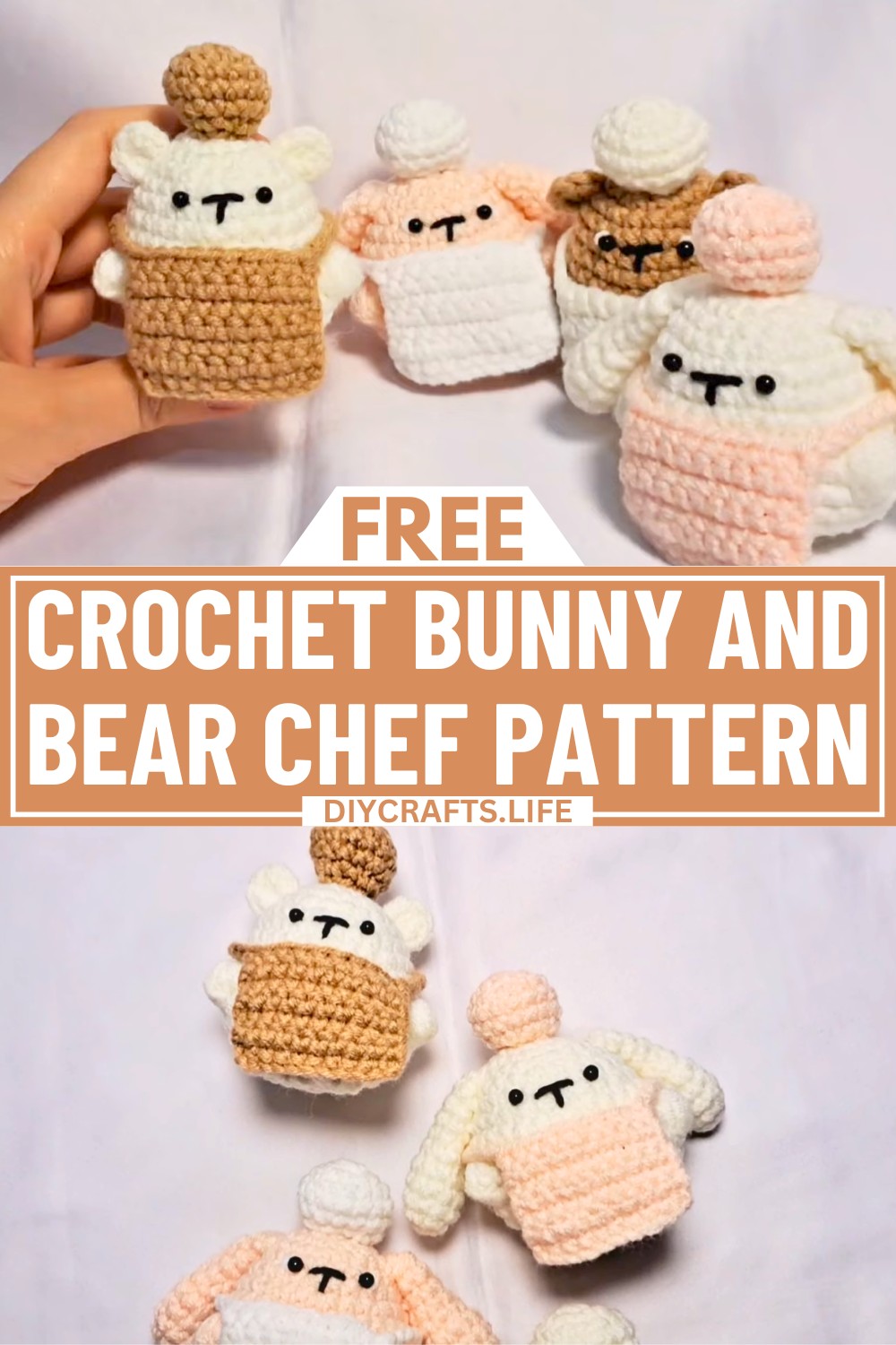 Crochet Bunny and Bear Chef Pattern For Creative Decor