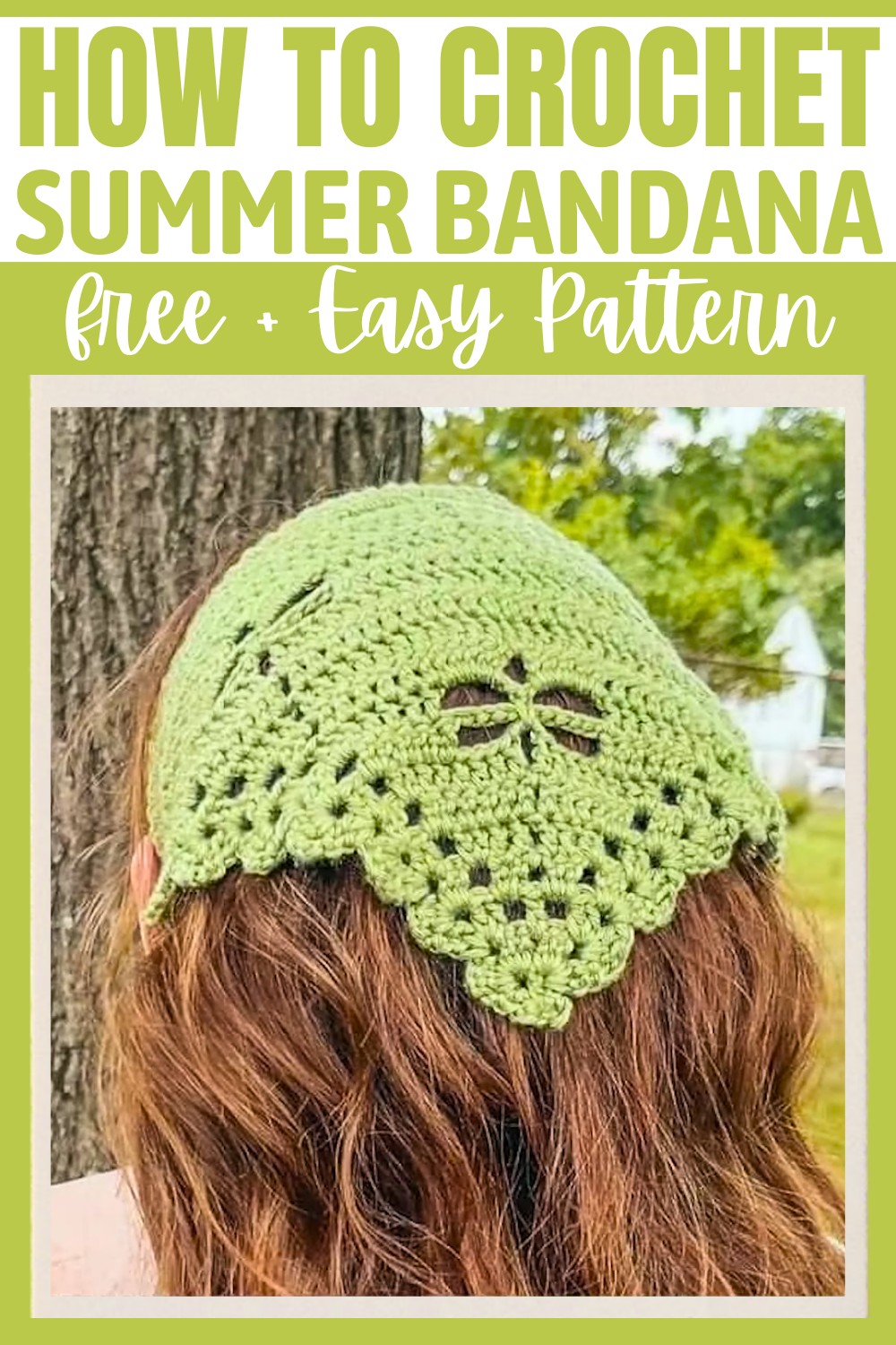 Crochet summer bandana with a beautiful stitch