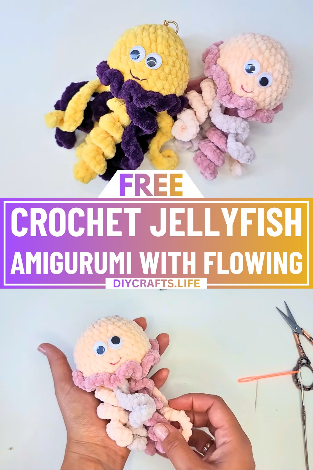 Cute Crochet Jellyfish Amigurumi with Flowing Tentacles