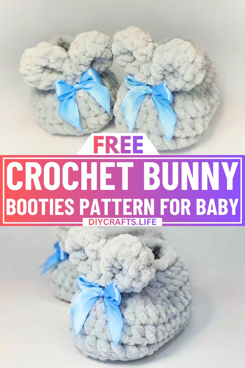 Cutest Crochet Bunny Booties Pattern for Baby Feet