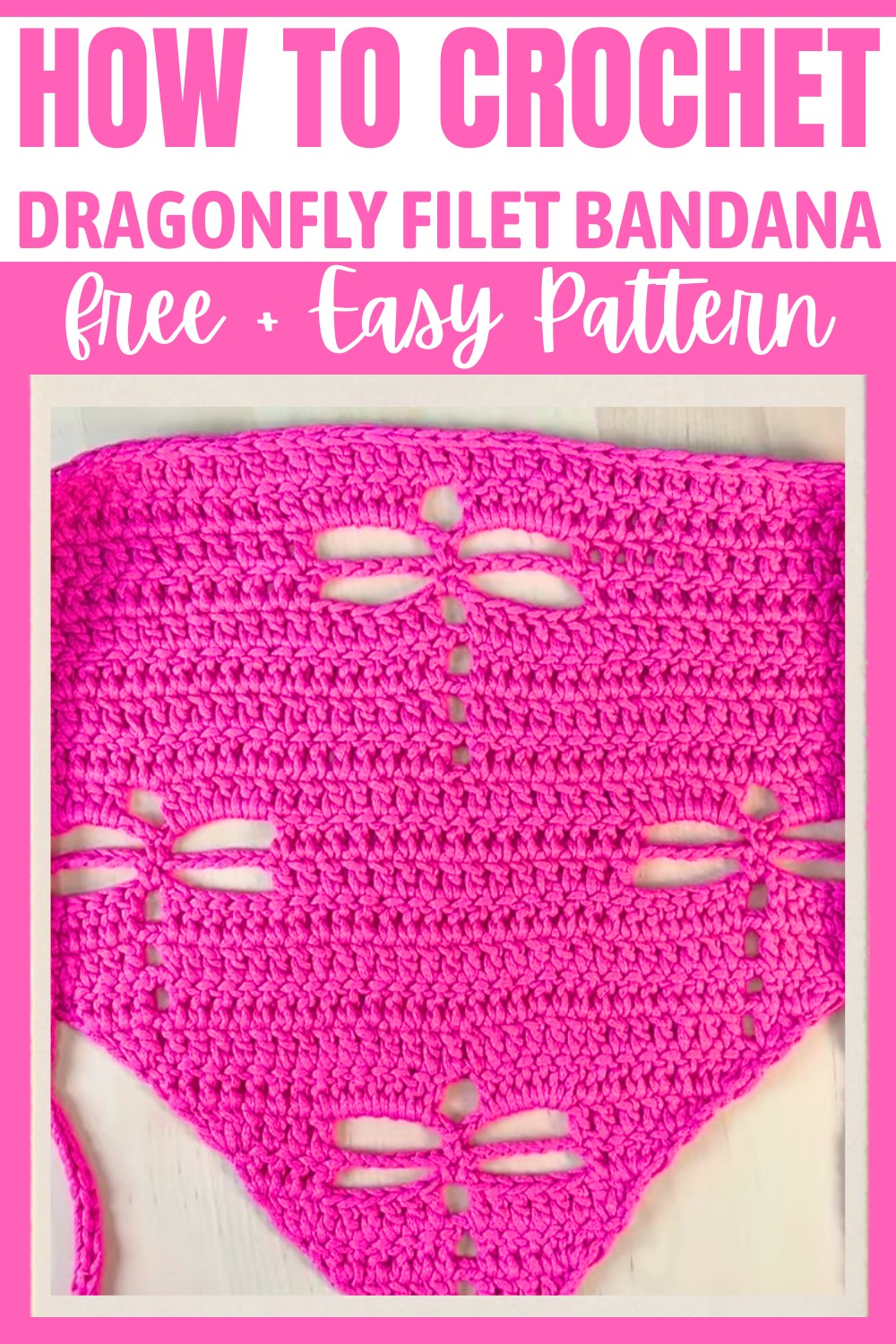 Dragonfly Filet Bandana Crochet Pattern Free