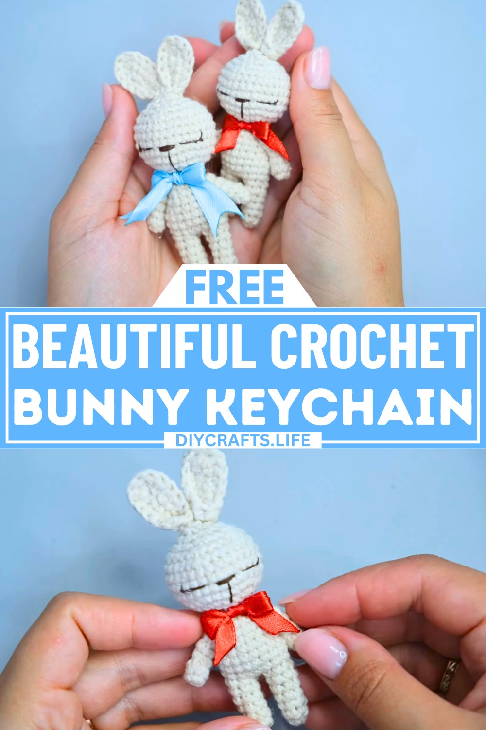 Easy Crochet Bunny Keychain