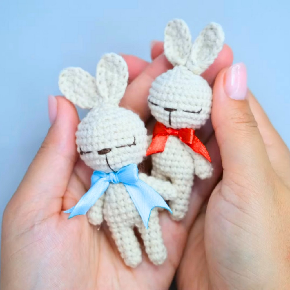 Easy Crochet Bunny Keychain