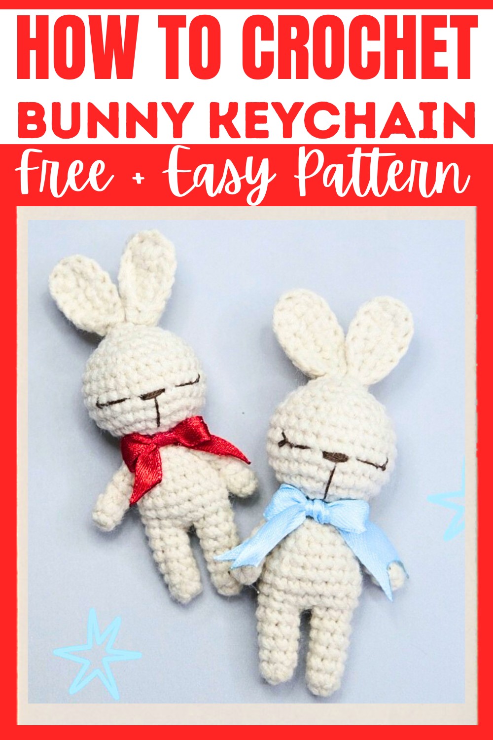 Easy Crochet Bunny Keychain