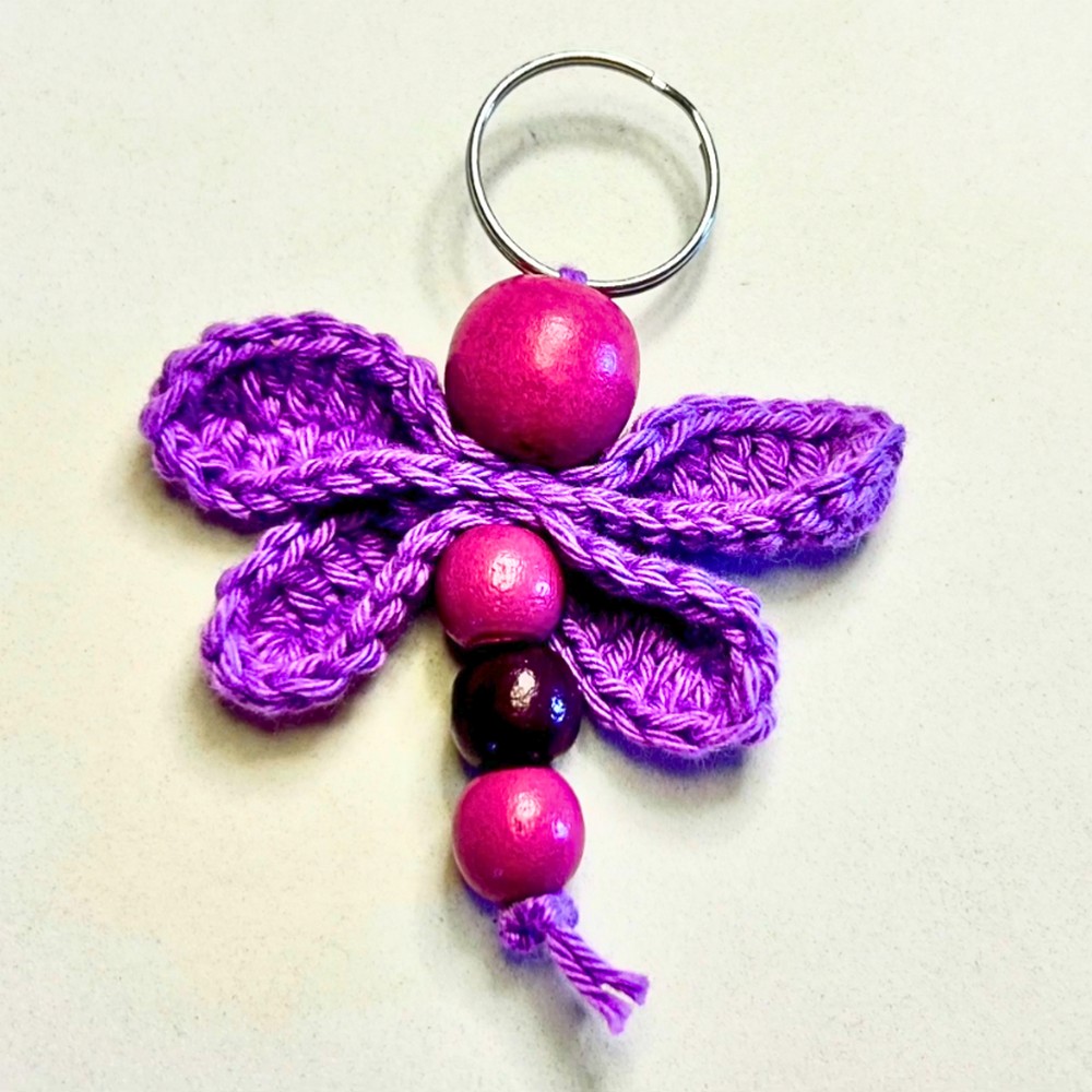 How to Crochet a Dragonfly Keychain - Easy and Fun