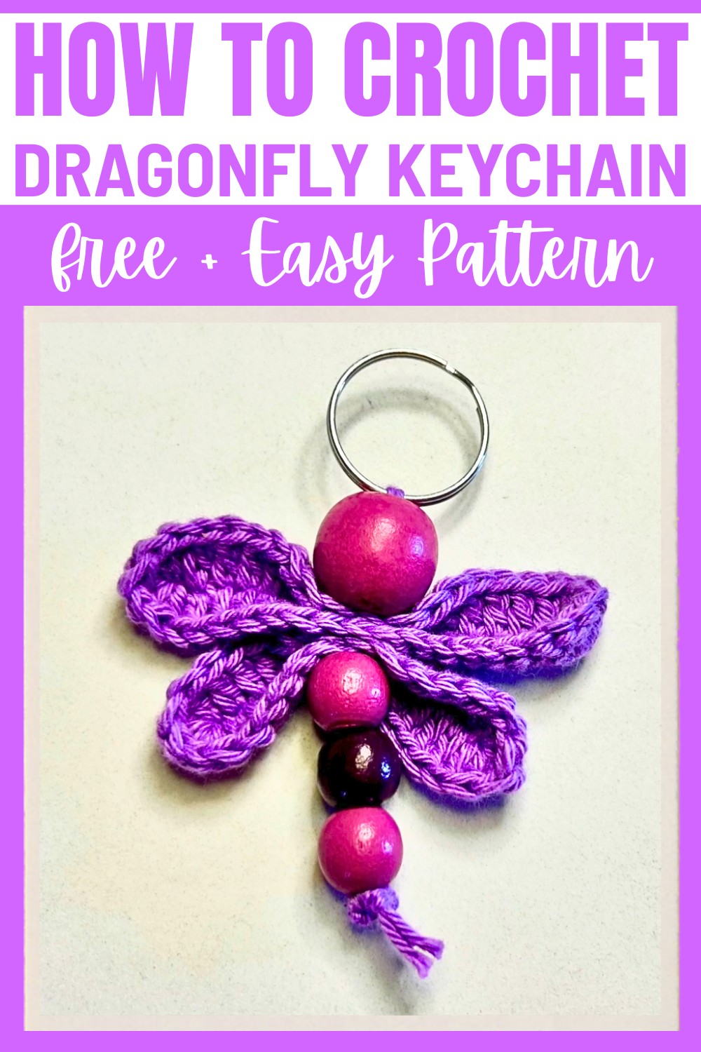 How to Crochet a Dragonfly Keychain - Easy and Fun