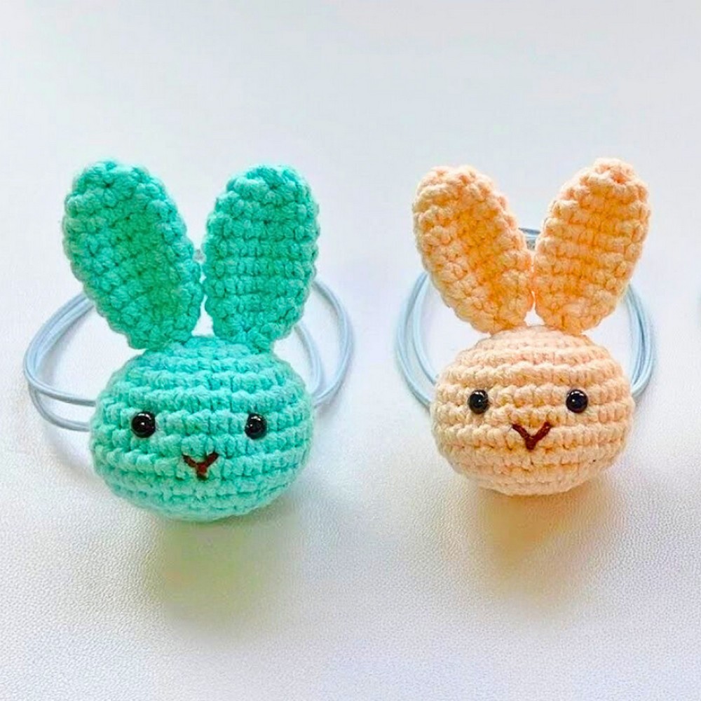 Crochet Rabbit Hair Rope Pattern for Stylish Hair Accessories - DIY Crafts