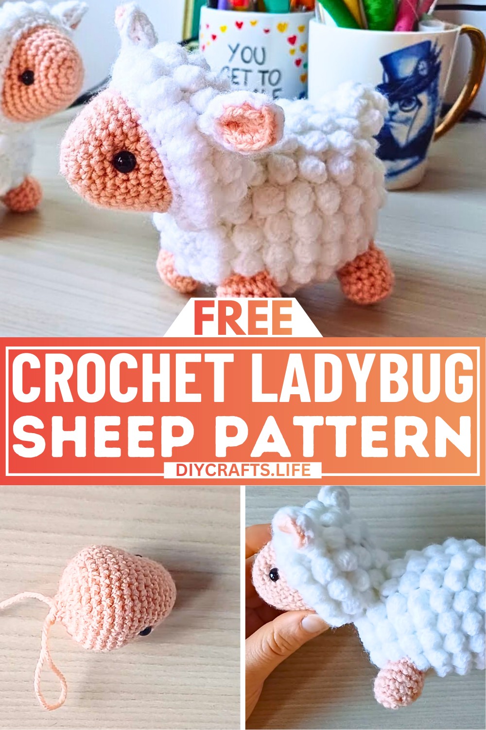Crochet Adorable Sheep Pattern with Textured Wool Effect